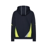 Sweat zippé à capuche double couche bandes réfléchissantes Bleu nuit/jaune fluo – Dassy Santos Women