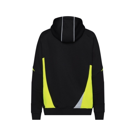 Sweat zippé à capuche double couche bandes réfléchissantes Noir/jaune fluo – Dassy Santos Women