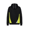 Sweat zippé à capuche double couche bandes réfléchissantes Noir/jaune fluo – Dassy Santos Women