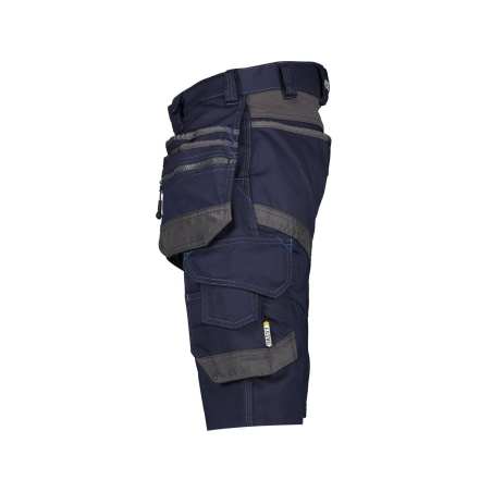 Bermuda de travail multipoches stretch quadri-directionnel Bleu nuit/gris anthracite – Dassy Trix