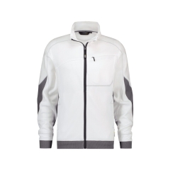 Sweat-shirt de travail zippé coudes renforcés Cordura Stretch Blanc/gris anthracite – Dassy Velox
