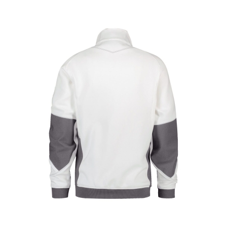 Sweat-shirt de travail zippé coudes renforcés Cordura Stretch Blanc/gris anthracite – Dassy Velox