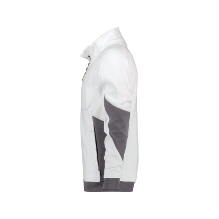 Sweat-shirt de travail zippé coudes renforcés Cordura Stretch Blanc/gris anthracite – Dassy Velox