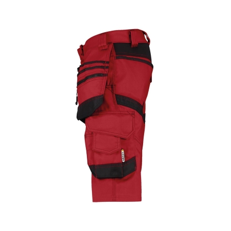 Bermuda de travail multipoches stretch quadri-directionnel Rouge/noir – Dassy Trix