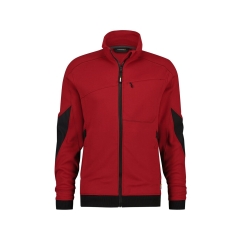 Sweat-shirt de travail zippé coudes renforcés Cordura Stretch Rouge/noir – Dassy Velox