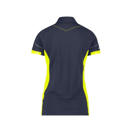Polo de travail femme respirant avec détails réfléchissants Bleu nuit/jaune fluo – Dassy Veracruz Women