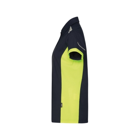 Polo de travail femme respirant avec détails réfléchissants Bleu nuit/jaune fluo – Dassy Veracruz Women