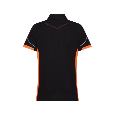 Polo de travail respirant avec bandes réfléchissantes Noir/orange – Dassy Veracruz Women