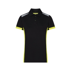 Polo de travail femme respirant avec détails réfléchissants Noir/jaune fluo – Dassy Veracruz Women
