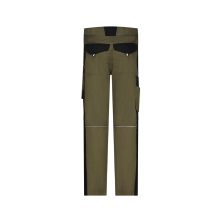 Pantalon de travail femme stretch poches genoux Cordura Kaki/noir – Dassy Ponti Flex women