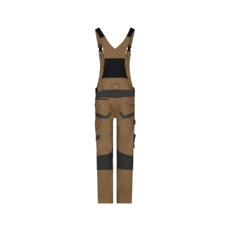 Cotte à bretelles stretch multipoches 4-way Cordura Camel/gris coupe longue – Dassy Tronix Next