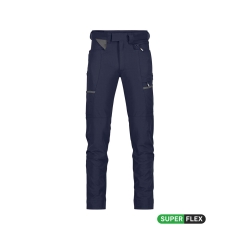 Pantalon de travail stretch slim fit multipoches Bleu nuit coupe courte – Dassy Storax