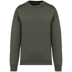 Sweat oversize écoresponsable col rond Vert Khaki Native Spirit