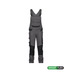 Cotte à bretelles stretch multipoches 4-way Cordura Gris/noir coupe longue – Dassy Tronix Next