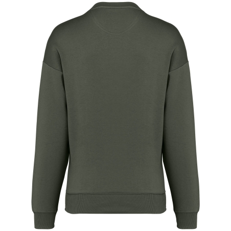 Sweat oversize écoresponsable col rond Vert Khaki Native Spirit – vue 2