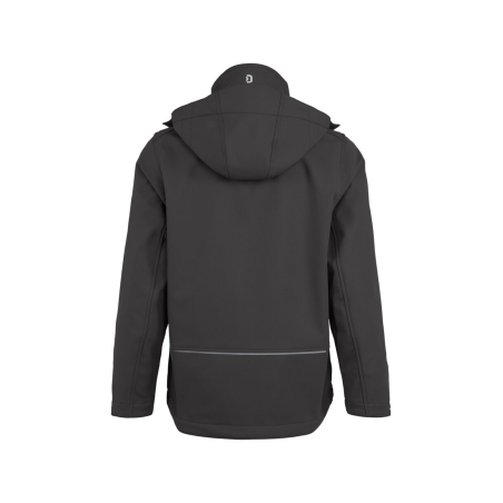 Veste softshell imperméable coupe-vent capuche amovible Gris – Dassy PURE