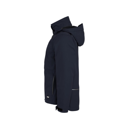 Veste softshell imperméable coupe-vent capuche amovible Marine – Dassy PURE