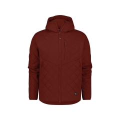 Veste isolante matelassée stretch rembourrage thermique Sorona Rouge brique – Dassy Tama