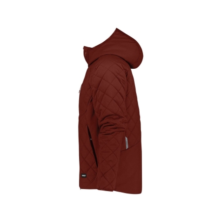 Veste isolante matelassée stretch rembourrage thermique Sorona Rouge brique – Dassy Tama