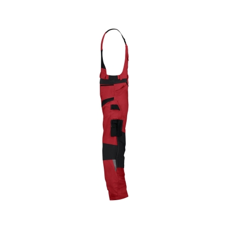 Cotte à bretelles stretch multipoches 4-way Cordura Rouge/noir coupe courte – Dassy Tronix Next