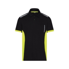 Polo de travail respirant avec bandes réfléchissantes Noir/jaune fluo – Dassy Veracruz