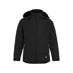 Veste softshell imperméable coupe-vent capuche amovible Noir – Dassy PURE