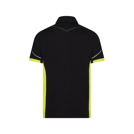 Polo de travail respirant avec bandes réfléchissantes Noir/jaune fluo – Dassy Veracruz
