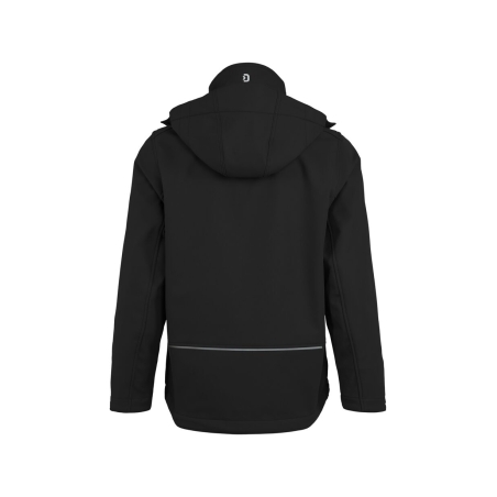 Veste softshell imperméable coupe-vent capuche amovible Noir – Dassy PURE
