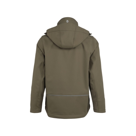 Veste softshell femme coupe-vent imperméable capuche amovible Kaki – Dassy PURE