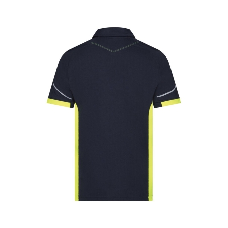Polo de travail respirant avec bandes réfléchissantes Bleu nuit/jaune fluo – Dassy Veracruz