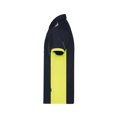 Polo de travail respirant avec bandes réfléchissantes Bleu nuit/jaune fluo – Dassy Veracruz