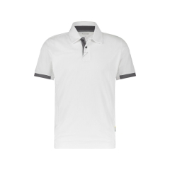 Polo de travail manches courtes anti-UV UPF 50+ antibactérien Blanc/gris anthracite – Dassy Traxion