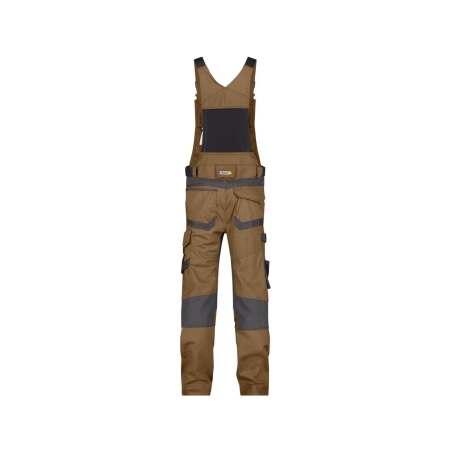 Cotte à bretelles stretch multipoches Cordura Camel/gris coupe longue – Dassy Tronix