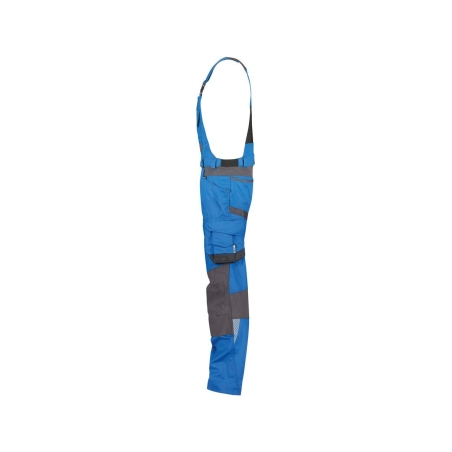 Cotte à bretelles stretch multipoches Cordura Bleu/gris coupe courte – Dassy Tronix