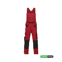 Cotte à bretelles stretch multipoches Cordura Rouge/noir coupe courte – Dassy Tronix