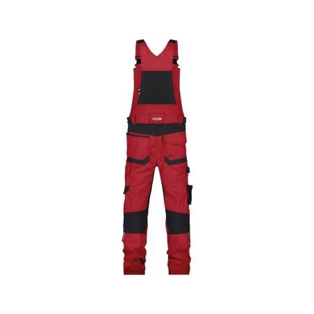 Cotte à bretelles stretch multipoches Cordura Rouge/noir coupe courte – Dassy Tronix