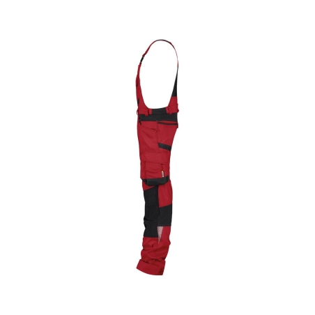Cotte à bretelles stretch multipoches Cordura Rouge/noir coupe courte – Dassy Tronix