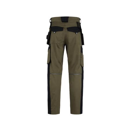 Pantalon de travail multipoches stretch quadri-directionnel Kaki/noir – Dassy Rossi Flex