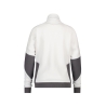 Sweat-shirt femme zippé coudes renforcés Cordura Blanc/gris anthracite – Dassy Velox Women