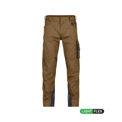 Pantalon de travail stretch multipoches coupe ajustée Camel/gris anthracite coupe longue – Dassy Spectrum