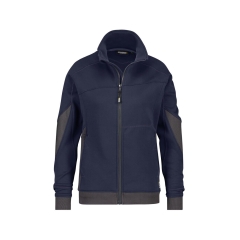 Sweat-shirt femme zippé coudes renforcés Cordura Bleu nuit/gris anthracite – Dassy Velox Women