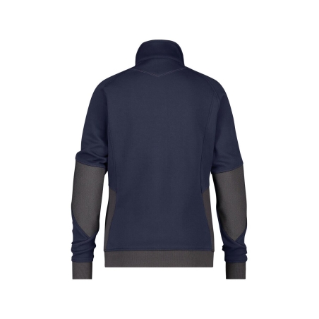 Sweat-shirt femme zippé coudes renforcés Cordura Bleu nuit/gris anthracite – Dassy Velox Women