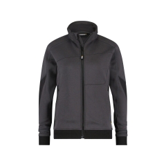 Sweat-shirt femme zippé coudes renforcés Cordura Gris anthracite/noir – Dassy Velox Women
