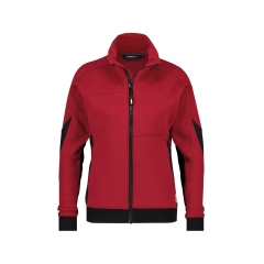 Sweat-shirt femme zippé coudes renforcés Cordura Rouge/noir – Dassy Velox Women
