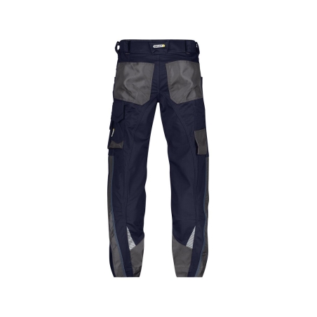Pantalon de travail stretch multipoches coupe ajustée Bleu nuit/gris anthracite coupe longue – Dassy Spectrum
