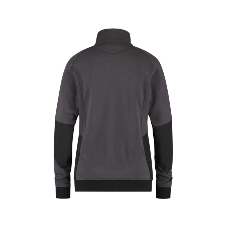 Sweat-shirt femme zippé coudes renforcés Cordura Gris anthracite/noir – Dassy Velox Women