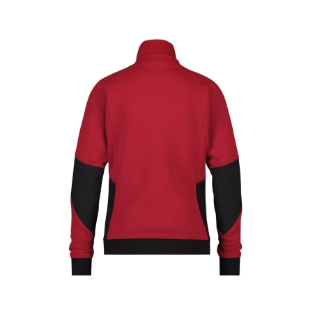 Sweat-shirt femme zippé coudes renforcés Cordura Rouge/noir – Dassy Velox Women