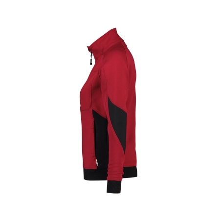 Sweat-shirt femme zippé coudes renforcés Cordura Rouge/noir – Dassy Velox Women
