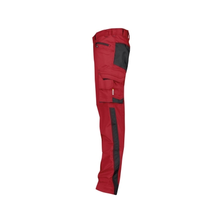 Pantalon de travail stretch multipoches coupe ajustée Rouge/noir coupe longue – Dassy Spectrum