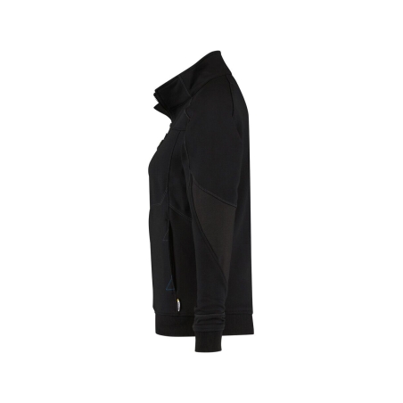 Sweat-shirt femme zippé coudes renforcés Cordura Noir – Dassy Velox Women